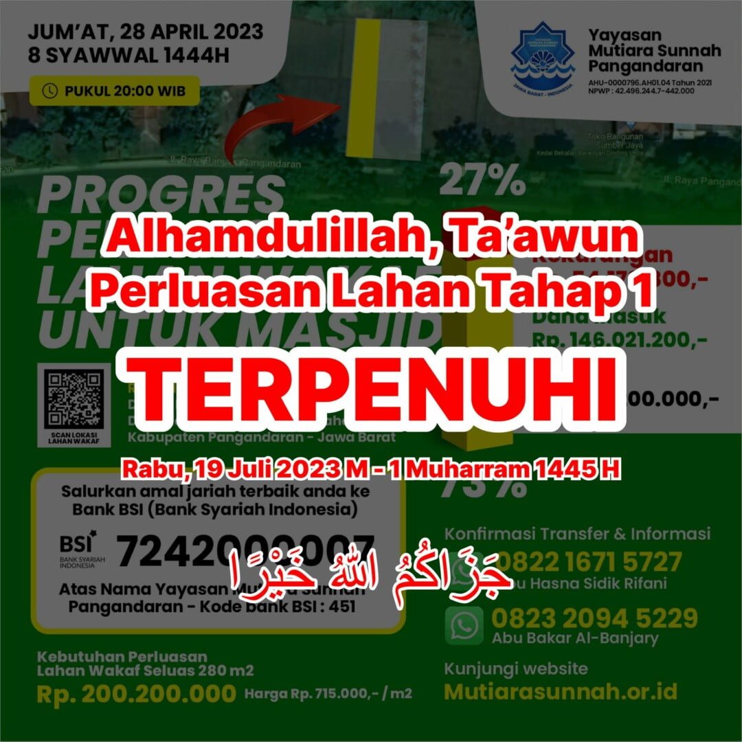 [DITUTUP] Donasi Perluasan Lahan Wakaf Untuk Masjid Tahap 1 (Perluasan 280 m² Rp. 715.000/m²)